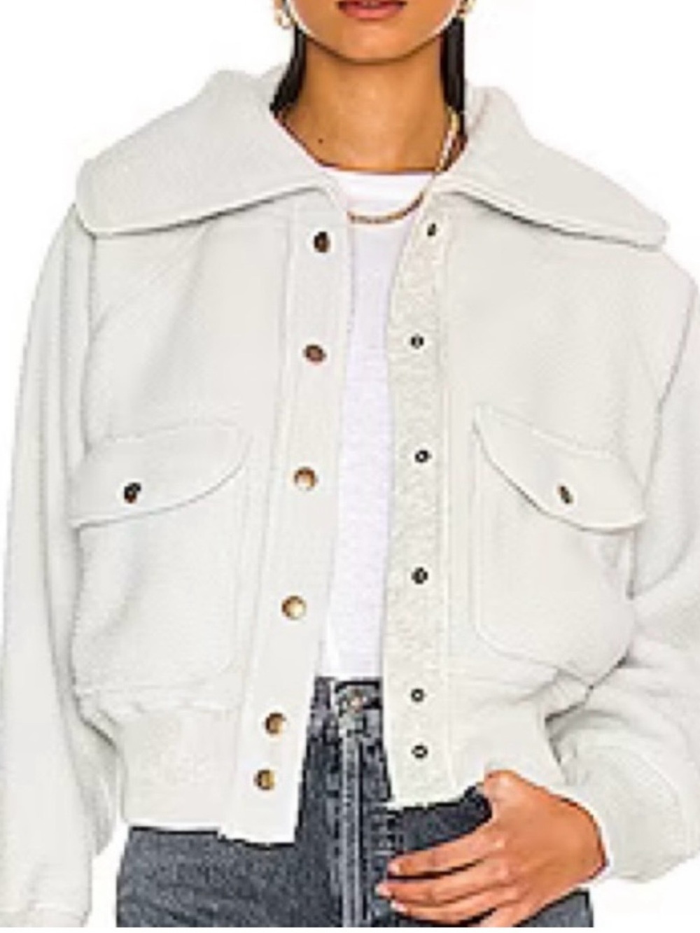 Free People Shasta Cardi Jacket M in Morning Fog